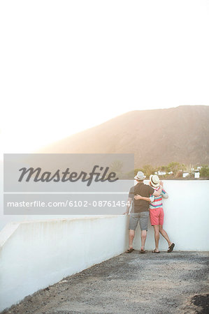 Mature couple together, Lanzarote, Canary Islands, Spain