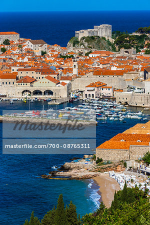 Overview of Harbour in Dubrovnik, Dalmatia, Croatia
