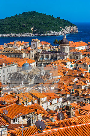 Overview of Dubrovnik, Dalmatia, Croatia