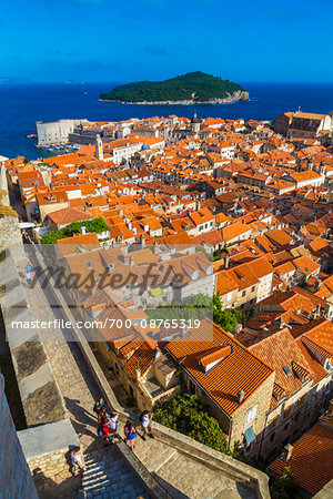 Overview of City Wall in Dubrovnik, Dalmatia, Croatia