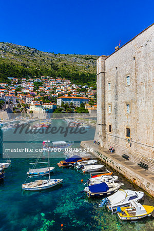 Boats in Harbour in Dubrovnik, Dalmatia, Croatia