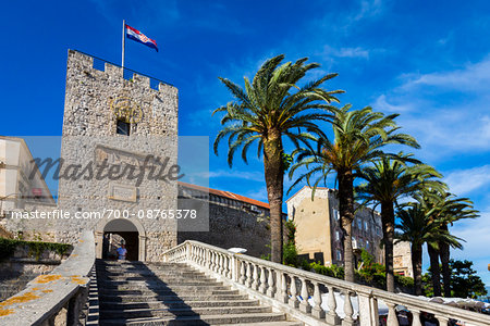 Stairs leading to Gateway in Fortress, Korcula, Dalmatia, Croatia