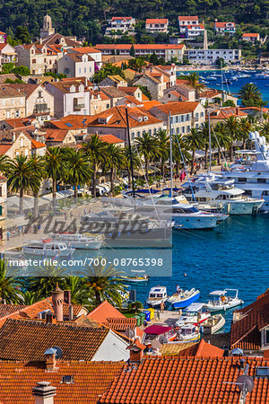 Yachts in the marina at the Old Town of Hvar on Hvar Island, Croatia Yachts in the marina at the Old Town of Hvar on Hvar Island, Croatia