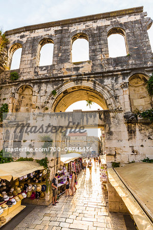 The Silver Gate of Diocletian's Palace in the Old Town of Split in the Split-Dalmatia County, Croatia