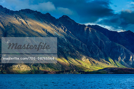 Lake Wakitipu and the Remarkables Mountains near Queenstown in the Otago Region in New Zealand