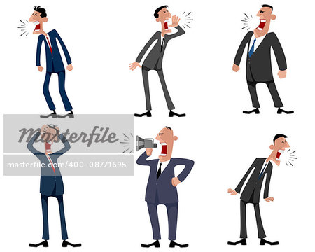 Vector illustration of a six businessmen set