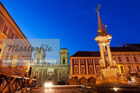 St. Anne's Church on Main Square in Mikulov. Mikulov, South Moravian Region, Czech Republic.