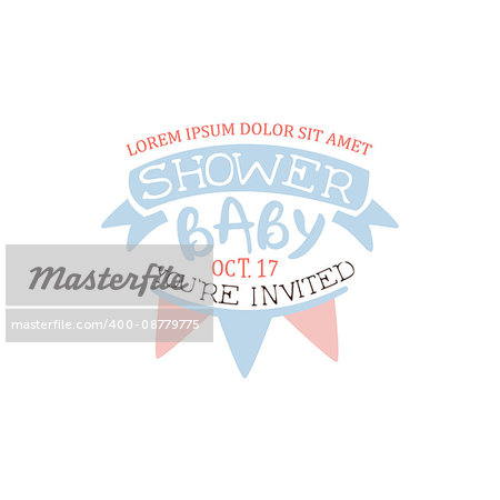 Decorated Baby Shower Invitation Design Template. Calligraphic Vector Element For The Newborn Party Postcard.