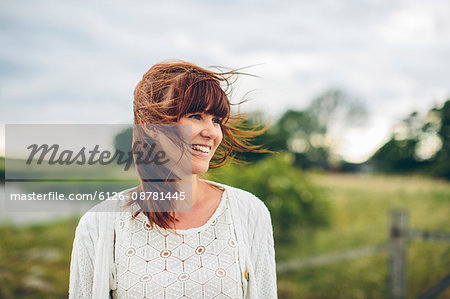 Sweden, Blekinge, Karlskrona, Portrait of smiling woman