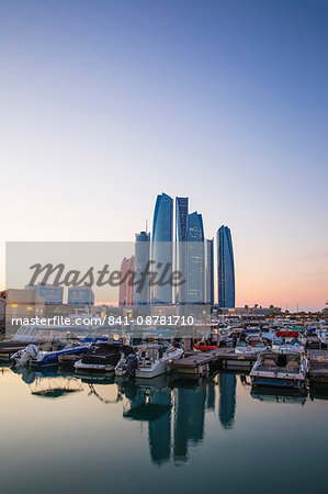 View of Etihad Towers, Abu Dhabi, United Arab Emirates, Middle East