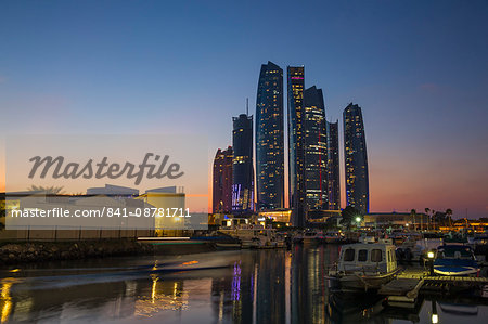 View of Etihad Towers, Abu Dhabi, United Arab Emirates, Middle East