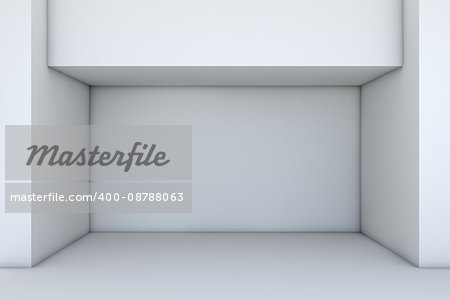 Empty storefront with shadow. 3D illustration. Template for design