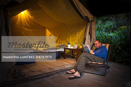 A cabana style tent at a resort in Nepal, Asia