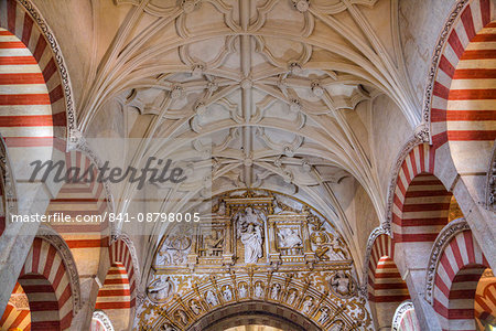 Horseshoe Arch in the Choir, The Great Mosque (Mesquita) and Cathedral of Cordoba, UNESCO World Heritage Site, Cordoba, Andalucia, Spain, Europe