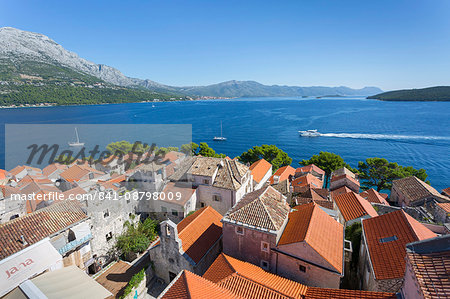 View from Katedrala Svetog Marka, in Korcula Town, Korcula, Dalmatia, Croatia, Europe