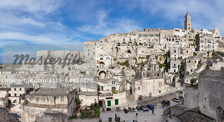 Sasso Barisano and cathedral, UNESCO World Heritage Site, Matera, Basilicata, Puglia, Italy, Europe