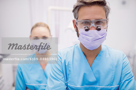Portrait of dentist at dental clinic