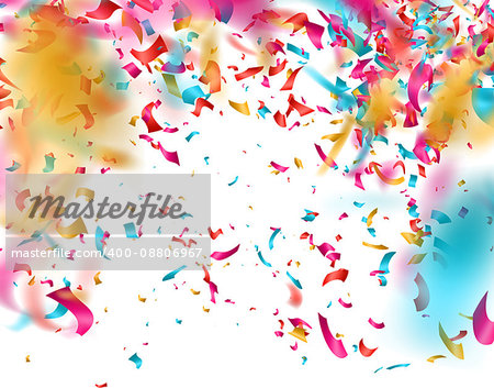 Colorful confetti on white background. EPS 10 vector file included