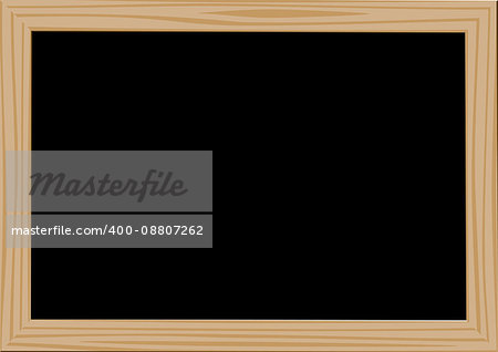 Blackboard with wooden frame with empty space for text on white background