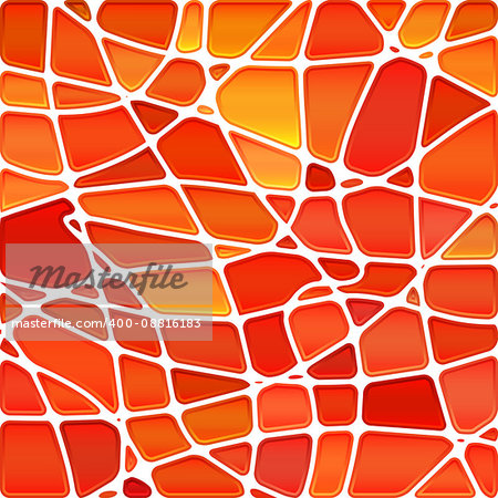 abstract vector stained-glass mosaic background - red and orange