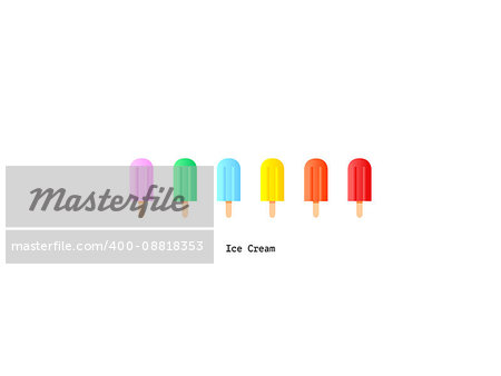 Vector rainbow colors popsicles icons set. Happy ice cream food design illustration
