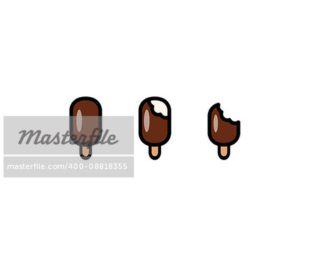 Glossy vector ice cream icons set ad design elements