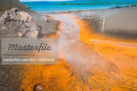 Sulphur river below Volcano Tavurvur, Rabaul, East New Britain, Papua New Guinea, Pacific