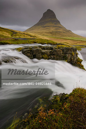 Kirkjufellsfoss in autumn on the Snaefellsness Peninsula, Iceland, Polar Regions