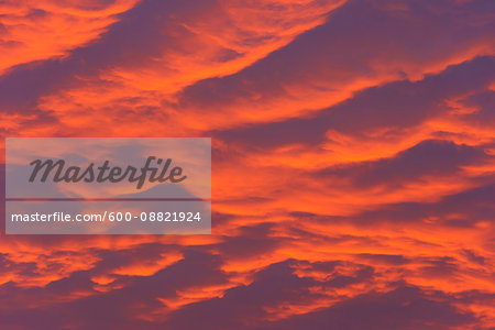 Cloudy Sky at Sunset, Odenwald, Hesse, Germany