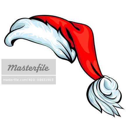 Cartoon Santa hat isolated on white EPS 10 vector