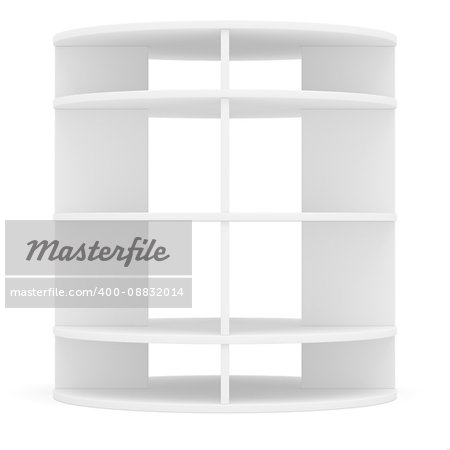 Round showcase for supermarket. Front View. Isolated on white background. 3D illustration