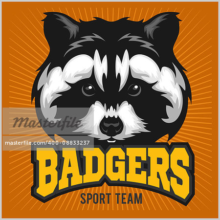 Badger Head - Sport team Logo - vector illustration