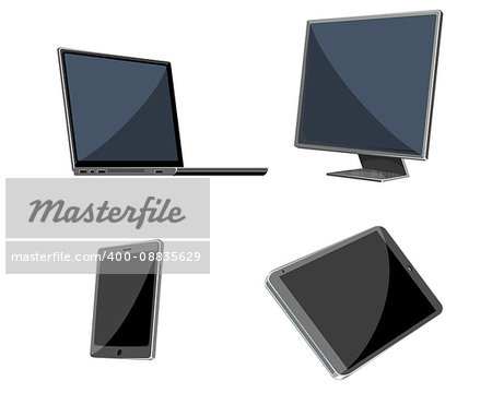 Vector illustration of a four devices set
