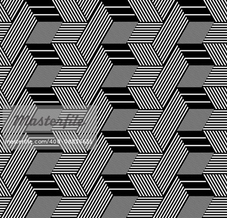 Seamless op art pattern. 3D illusion. Geometric texture. Vector illustration.