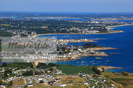 France, Brittany, Morbihan. Aerial view. Pointe du Talus. Larmor-Plage.