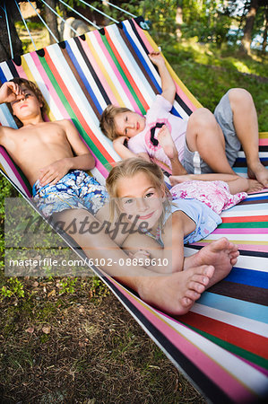Children on hammock