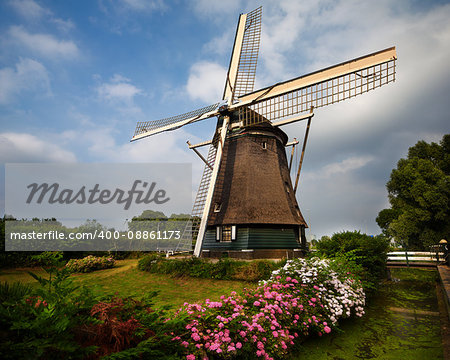 A windmill in the outskirts of the Amsterdam in Holland.