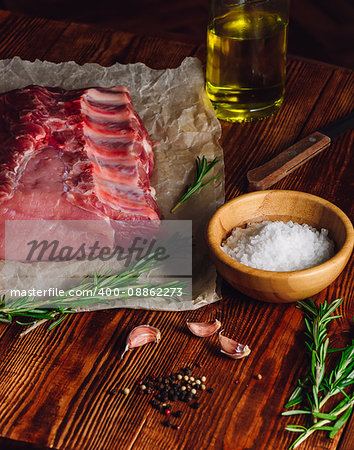 Pork Ribs with Rosemary and Other Spices.