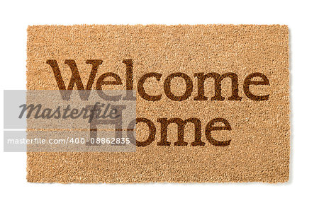 Welcome Home Mat Isolated On A White Background.