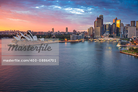 Cityscape image of Sydney, Australia  during sunrise.