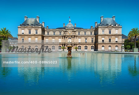 Facade of Palais du Luxembourg in Paris, France