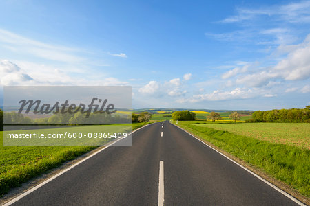 Road in Countryside in Spring, Birkenfeld, Franconia, Bavaria, Germany