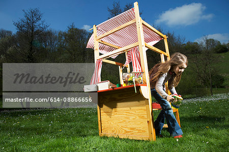 Girl Playing in little store