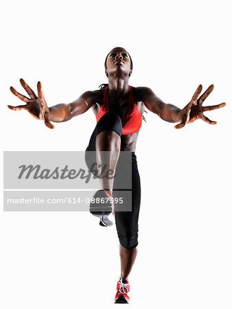 Female athlete preparing to Run