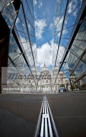 St. Paul's Cathedral reflected in glass