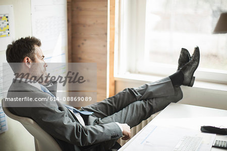 Businessman talking on cell phone