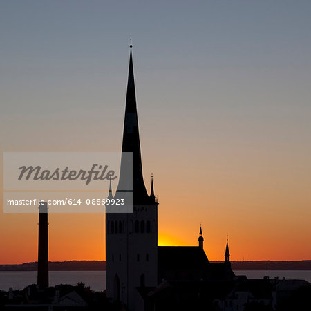 Silhouette of church steeple against sky