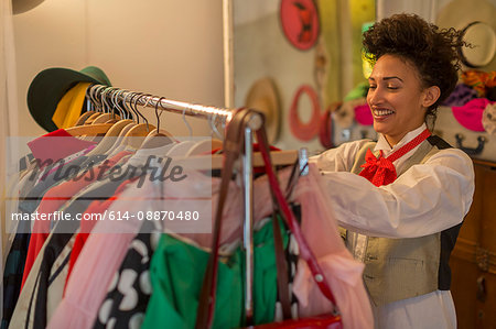 Woman shopping in clothes shop