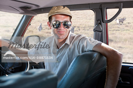 Safari guide wearing sunglasses, Stellenbosch, South Africa