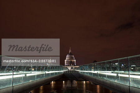 Millennium Bridge towards St Paul's Cathedral, London, UK